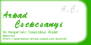 arpad csepcsanyi business card